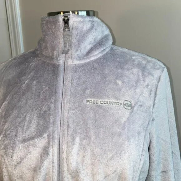 Free Country M soft fleece jacket silver grey - Picture 4 of 6